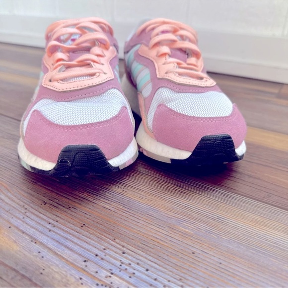 Adidas TRESC RUN SHOES CLOUD WHITE / CLEAR MINT /ORANGE Size 6 - Picture 9 of 10